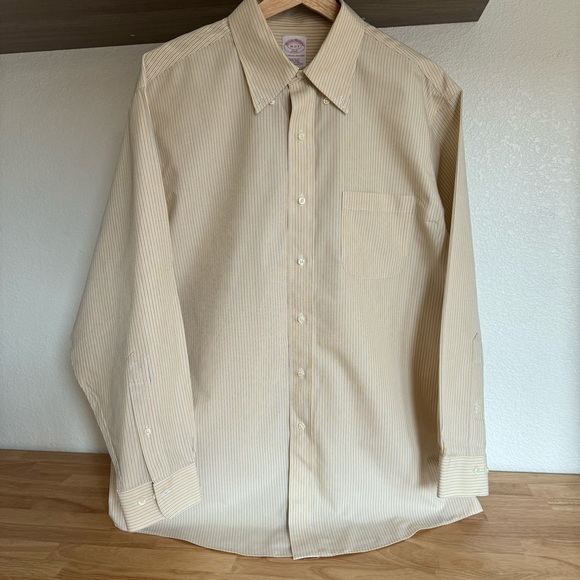 Brooks Brothers The Original Polo Shirt Regular Fit Stripped Non Iron Sz Large - Picture 16 of 17